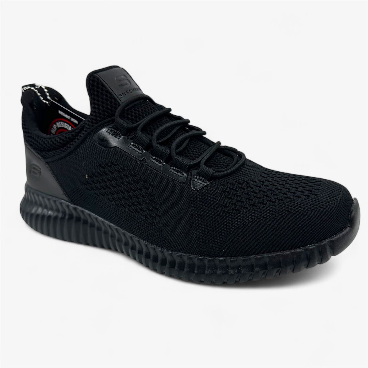 Skechers Cessnock Black Mens Size 8 Athletic Slip Resistant Sneaker