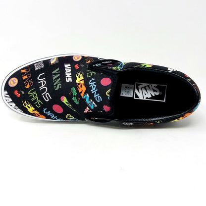 Vans Classic Slip On (Disruptive) Black True White Mens Casual Shoes