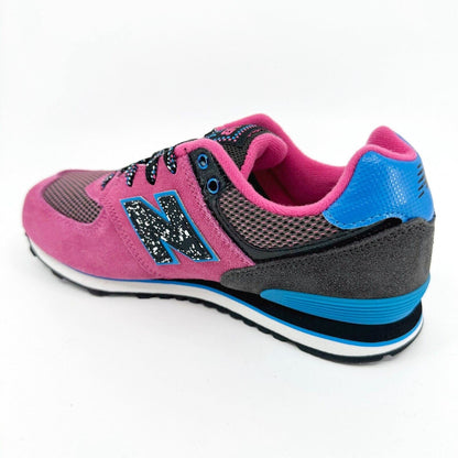New Balance 574 Classics Pink Grey Blue Kids Running Sneakers KL57407P