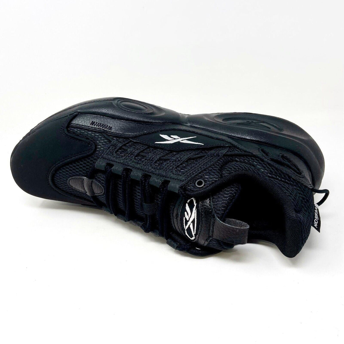 Reebok Solution Mid Black Silver Allen Iverson Mens Basketball Shoes Sneakers