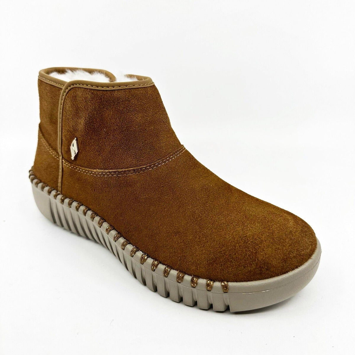 Skechers Go Walk Smart Honor Roll Chestnut Womens Size 5.5 Faux Fur Booties