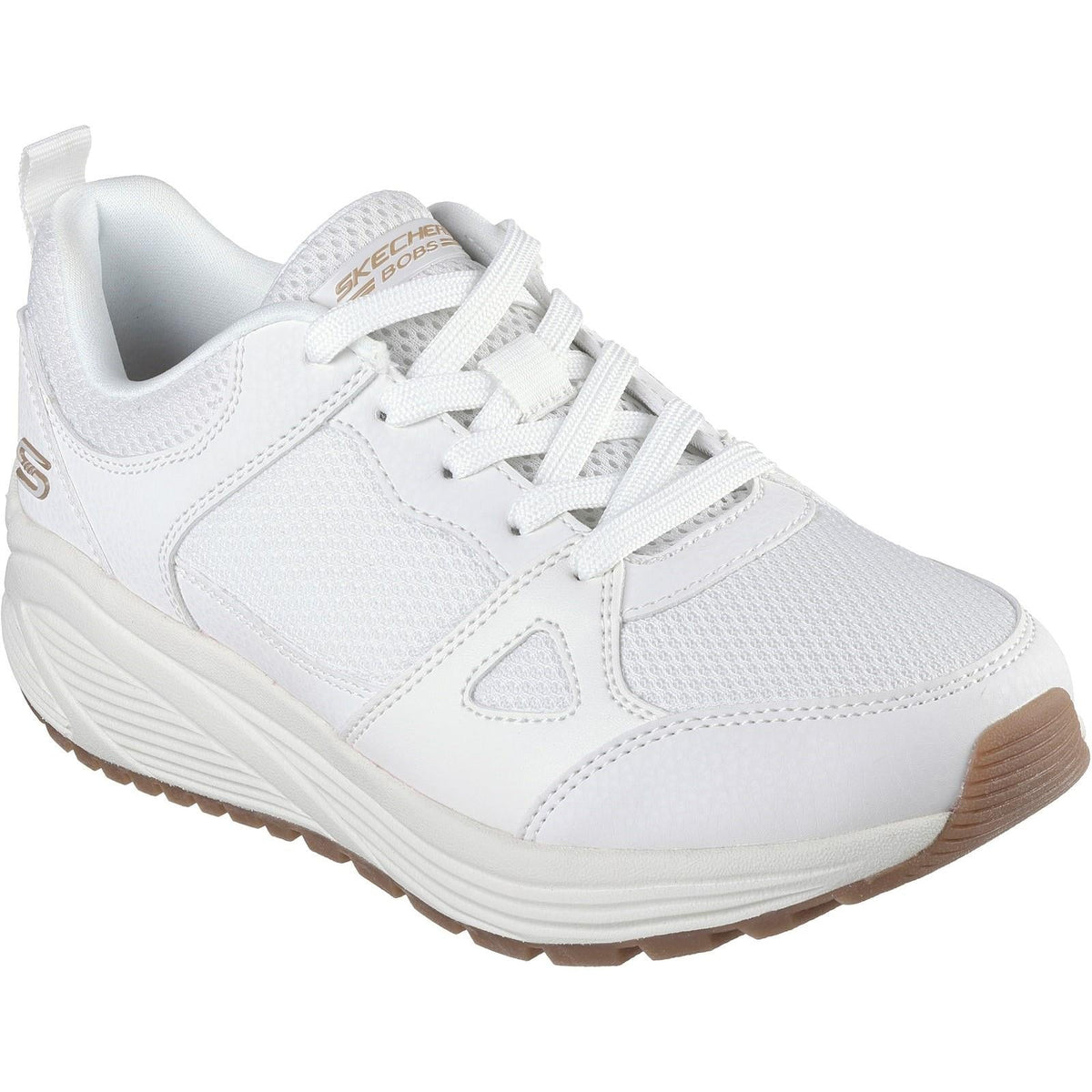 Womens Wide Fit Skechers 117268 Bobs Sparrow 2.0 Retro Clean Trainers