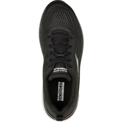 Women's Wide Fit Skechers 124578 GO walk Hyper Burst Trainers - Black/White