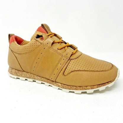 Clae Mills Cork Leather Beige Mens Premium Casual Sneakers