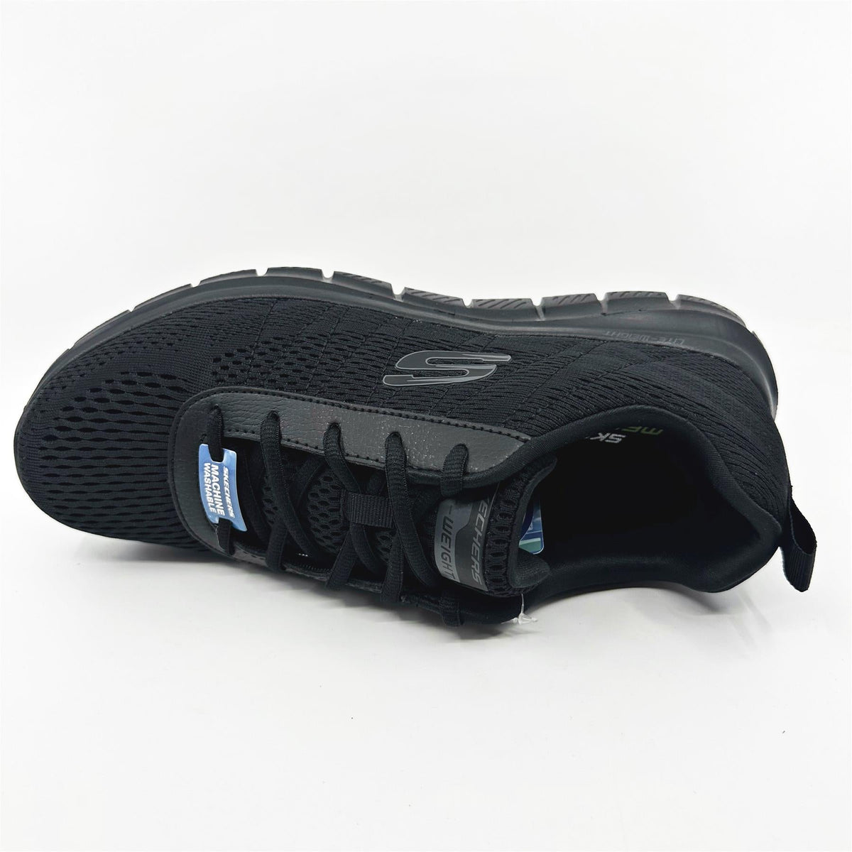 Skechers Track Moulton Black Mens Athletic Sneakers