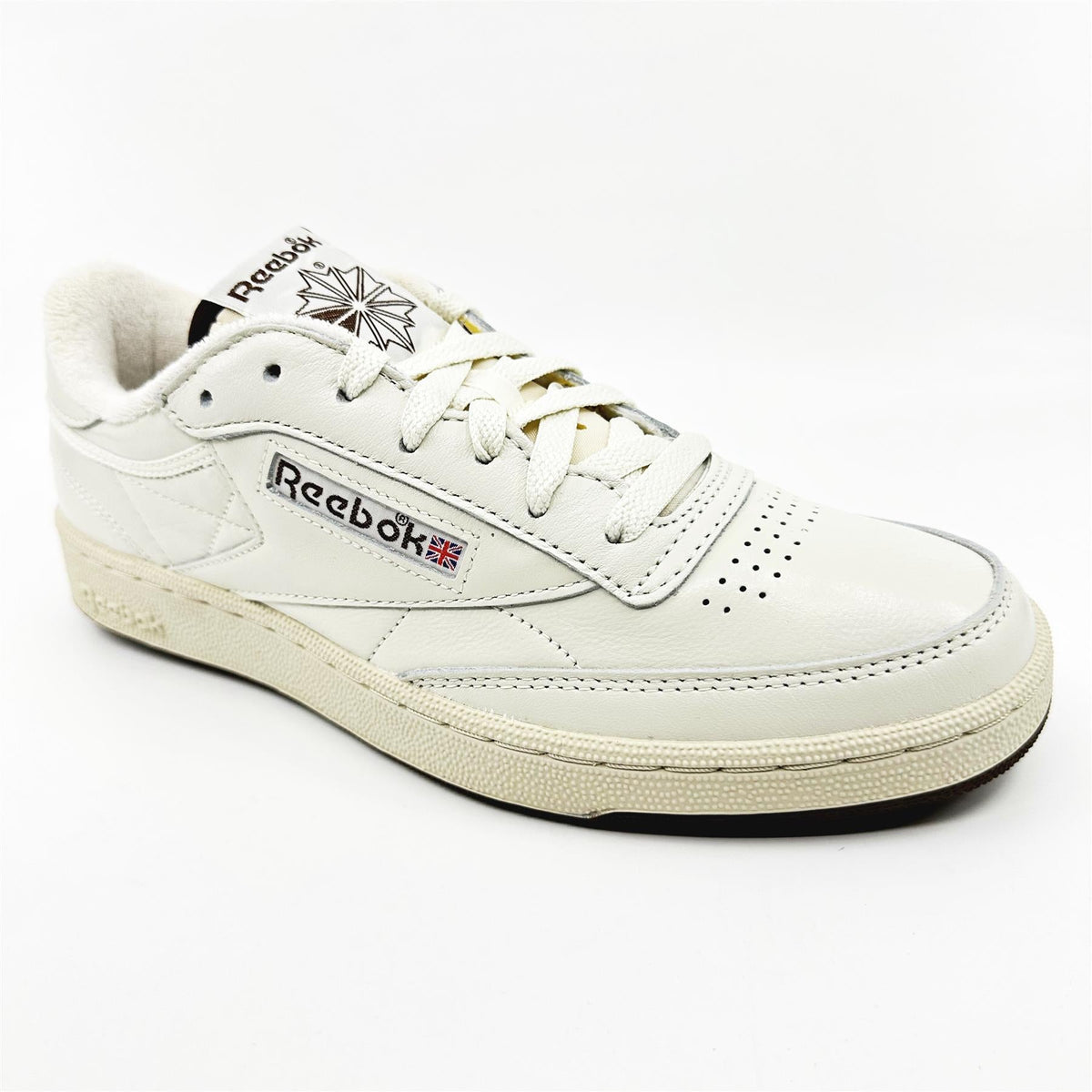 Reebok Club C 85 Vintage Chalk Black Mens Athletic Sneaker