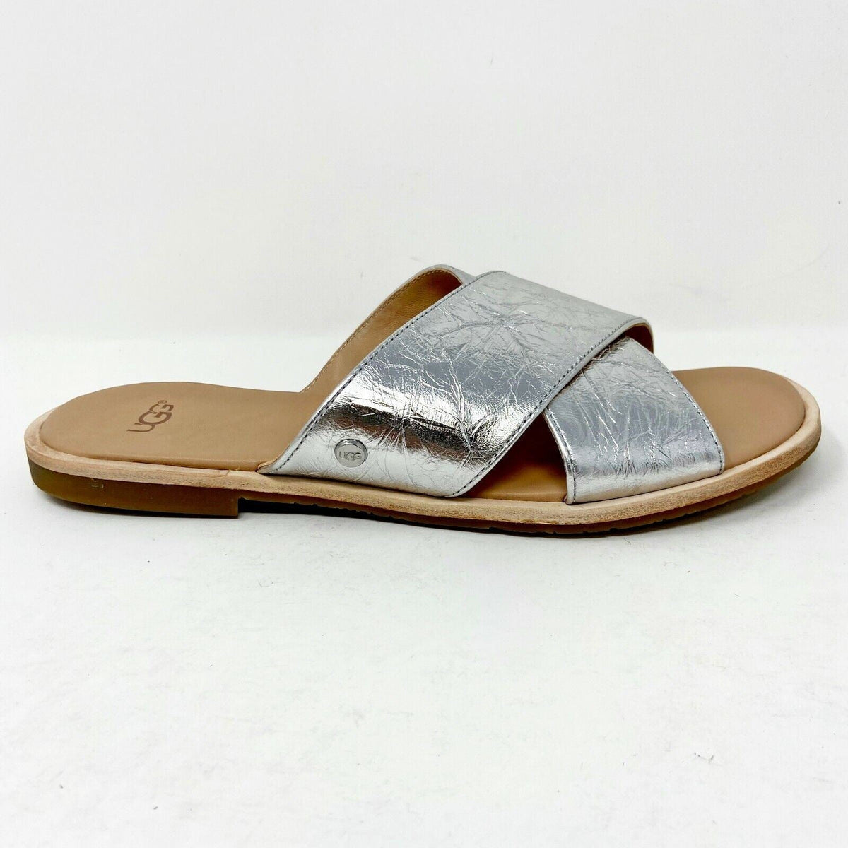 UGG Joni Metallic Silver Womens Casual Summer Sandals 1097209 SLVR