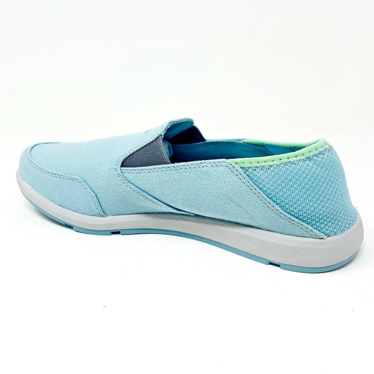 XtraTuf Yellowtail Sky Blue Slip Resistant Womens Canvas  Slip On Work Shoes
