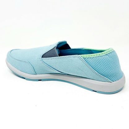 XtraTuf Yellowtail Sky Blue Slip Resistant Womens Canvas  Slip On Work Shoes