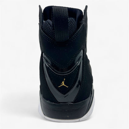 Jordan True Flight Black Metallic Gold Black Mens Athletic Sneaker