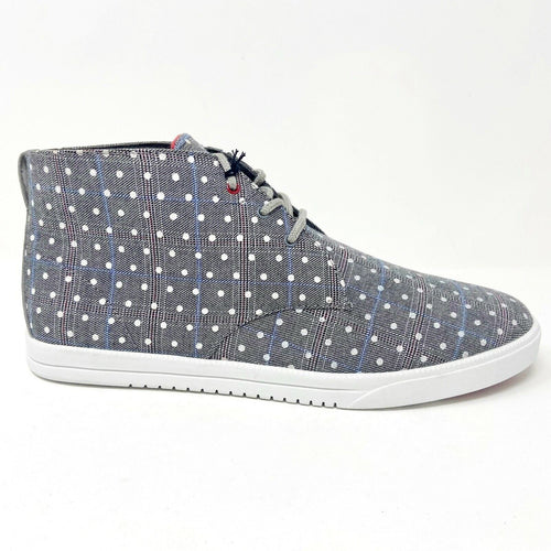 Clae Strayhorn Textile Concrete Plaid Polka Dots Gray Mens Casual Sneakers