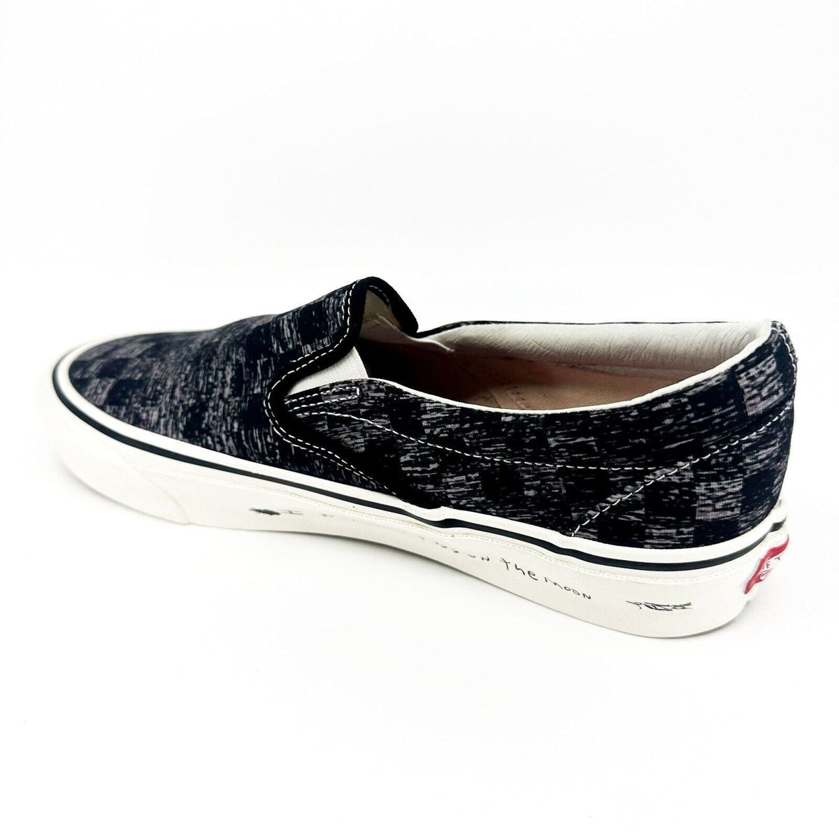 Vans Vault OG Classic Slip On (Jim Goldberg) Tv Static Black White Mens Sneakers