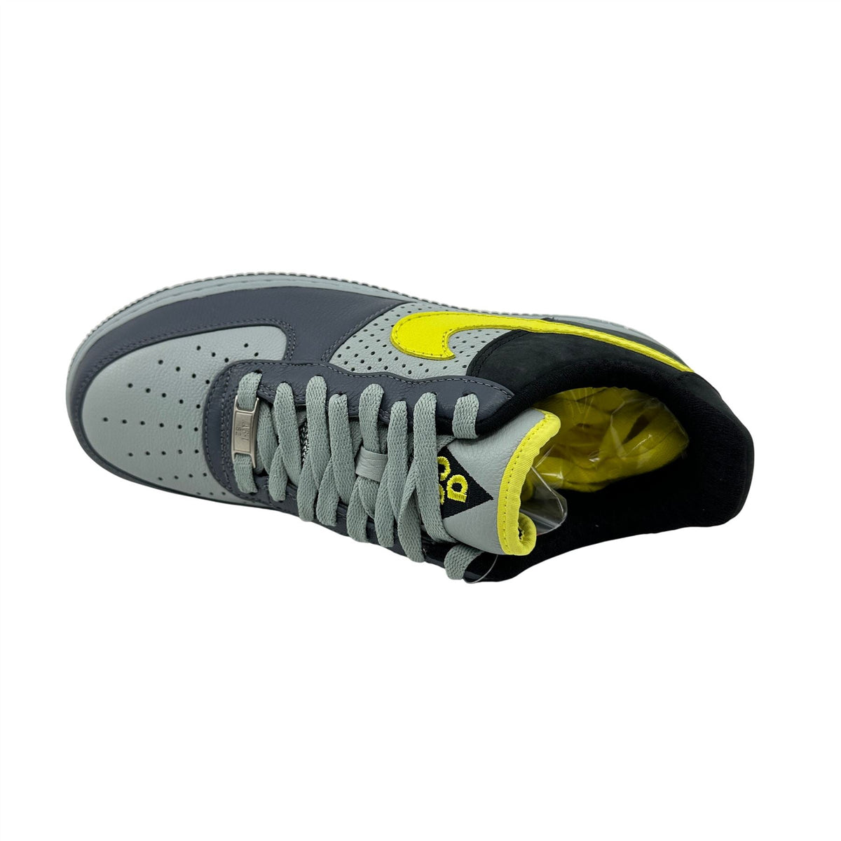 Nike Air Force 1 Low Premium Grey Sonic Yellow Black Mens Wildwood Sneaker
