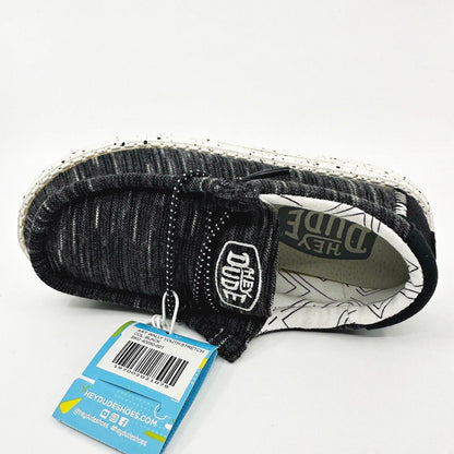 Hey Dude Wally Toddler Stretch Black Kids Youth Casual Shoes