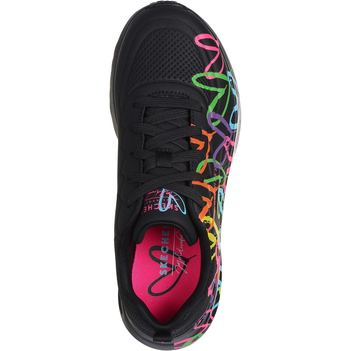 Women's Wide Fit Skechers 177977 Uno Lite Heart Of Hearts Trainers
