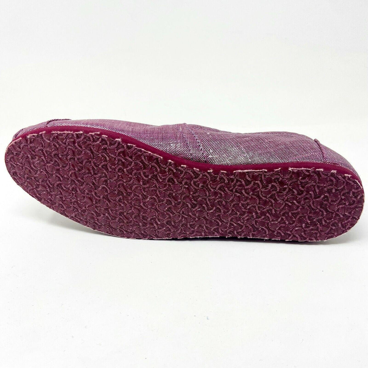Toms Classics Raspberry Metallic Linen Womens Slip On Casual Flat Shoes