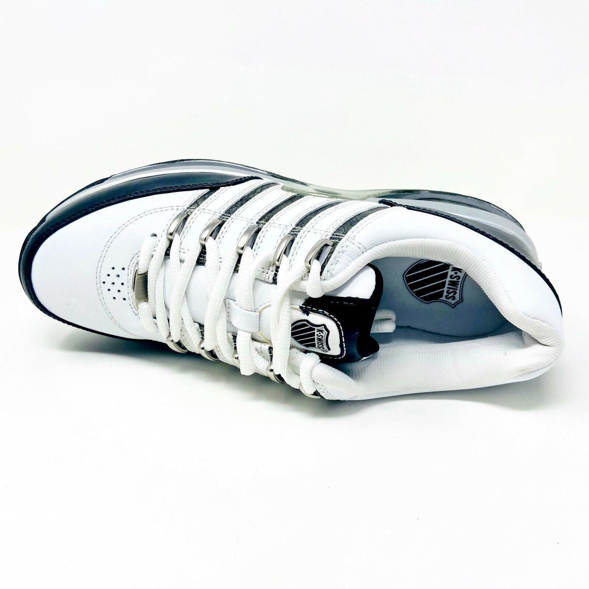 K-Swiss Appian White Black Platinum Mens Size 8 Casual Sneakers 01362179