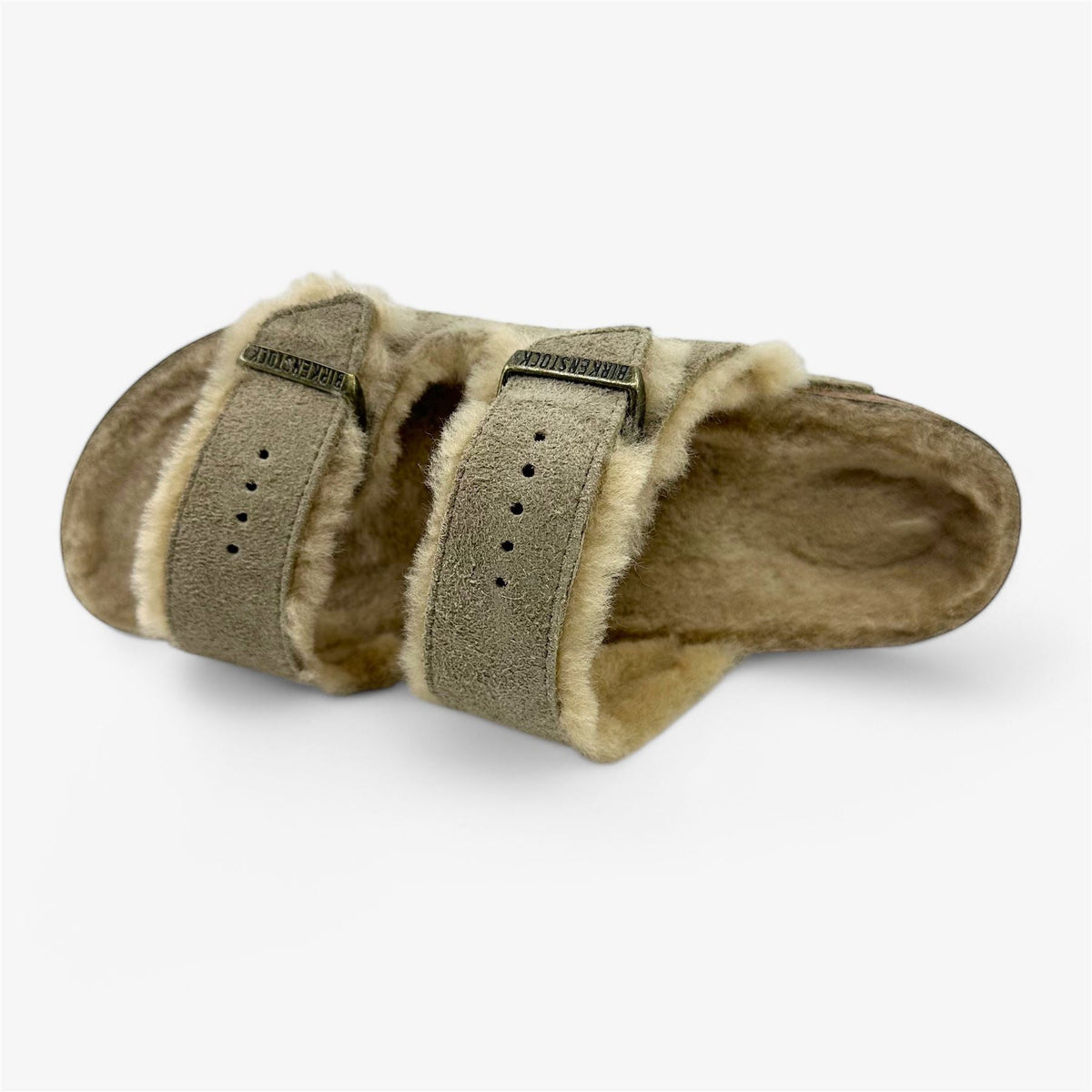 Birkenstock Arizona Shearling Taupe Womens Casual Soft Footbead Clog