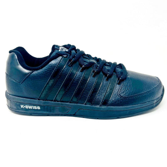 K-Swiss Ruttger Black Grey Mens Leather Casual Sneakers 02024006