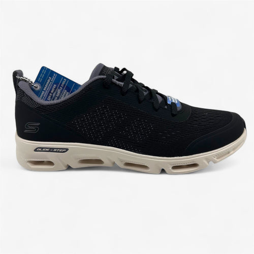 Skechers Glide Step Gratify Lume Black Natural Womens Athletic Sneaker