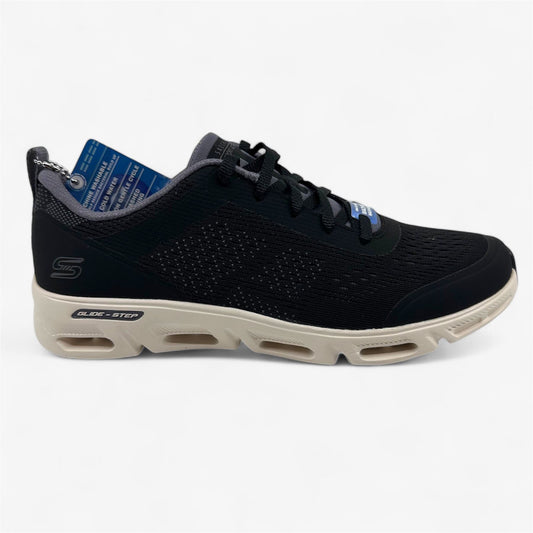 Skechers Glide Step Gratify Lume Black Natural Womens Athletic Sneaker