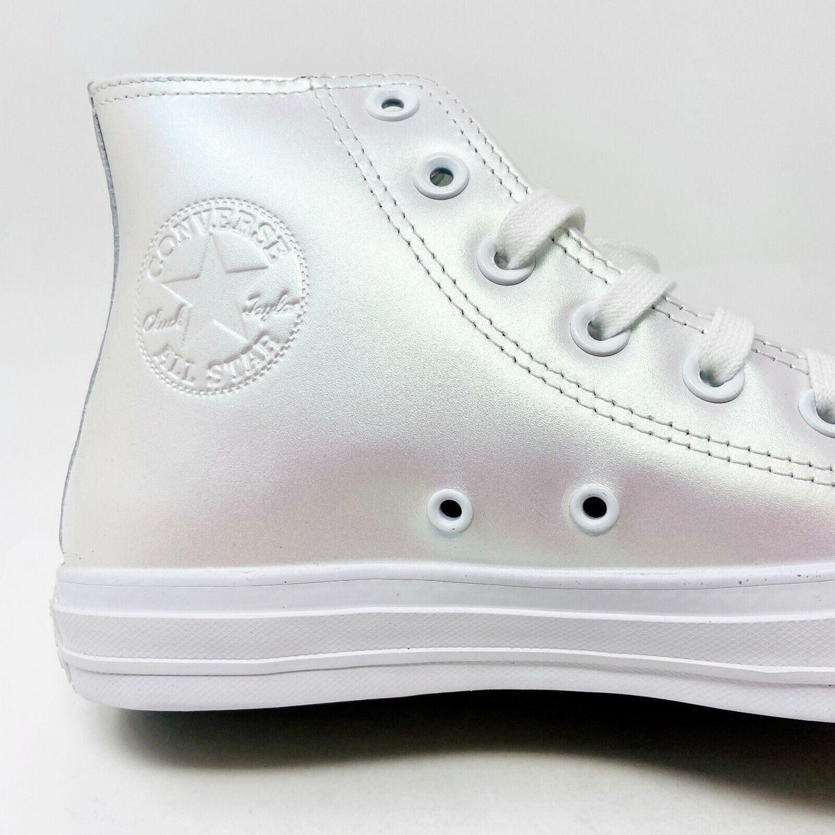 Converse Chuck Taylor All Star Hi White Iridescent Womens Casual Shoes 566094C