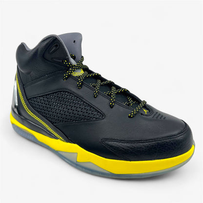 Jordan Flight Remix Black Vibrant Yellow Cool Grey Mens Athletic Sneaker