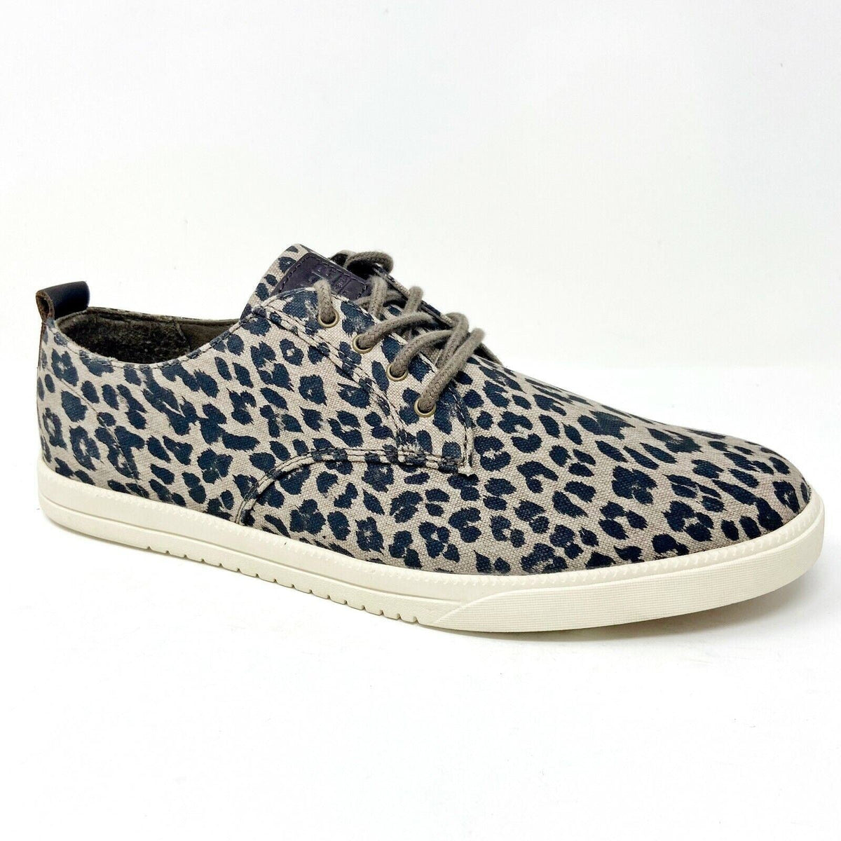 Clae Ellington Textile Umber Leopard Print Canvas Mens Casual Shoes Sneakers