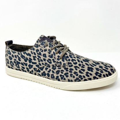 Clae Ellington Textile Umber Leopard Print Canvas Mens Casual Shoes Sneakers