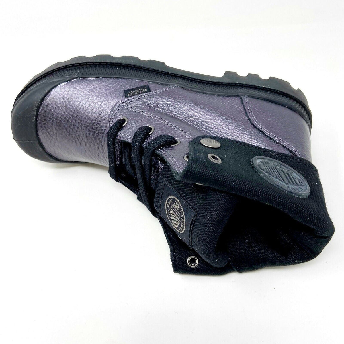 Palladium Baggy ML Zip Graphite Black Kids Leather Combat Boots 53456 063