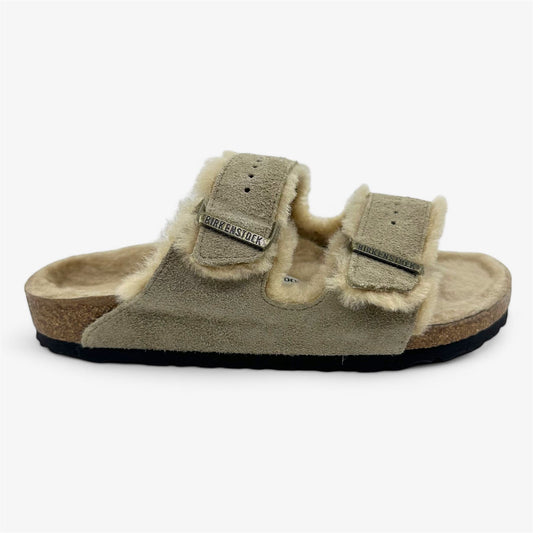 Birkenstock Arizona Shearling Taupe Womens Casual Soft Footbead Clog