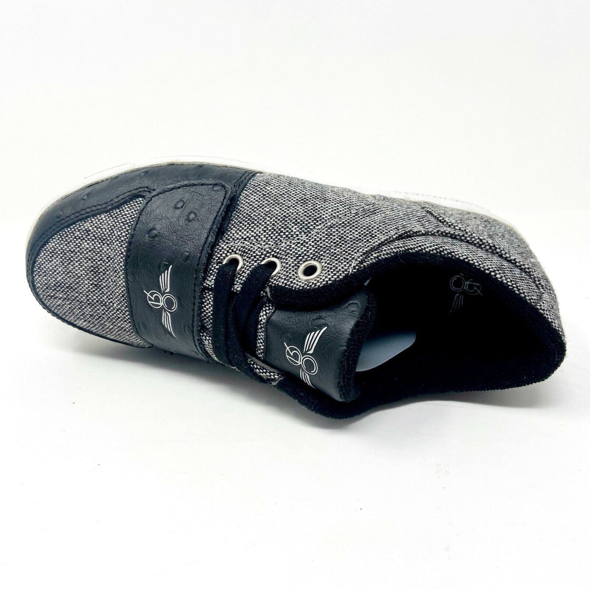 Creative Recreation Cesario Lo Black Tweed Black Ostrich Youth Kids Sneakers