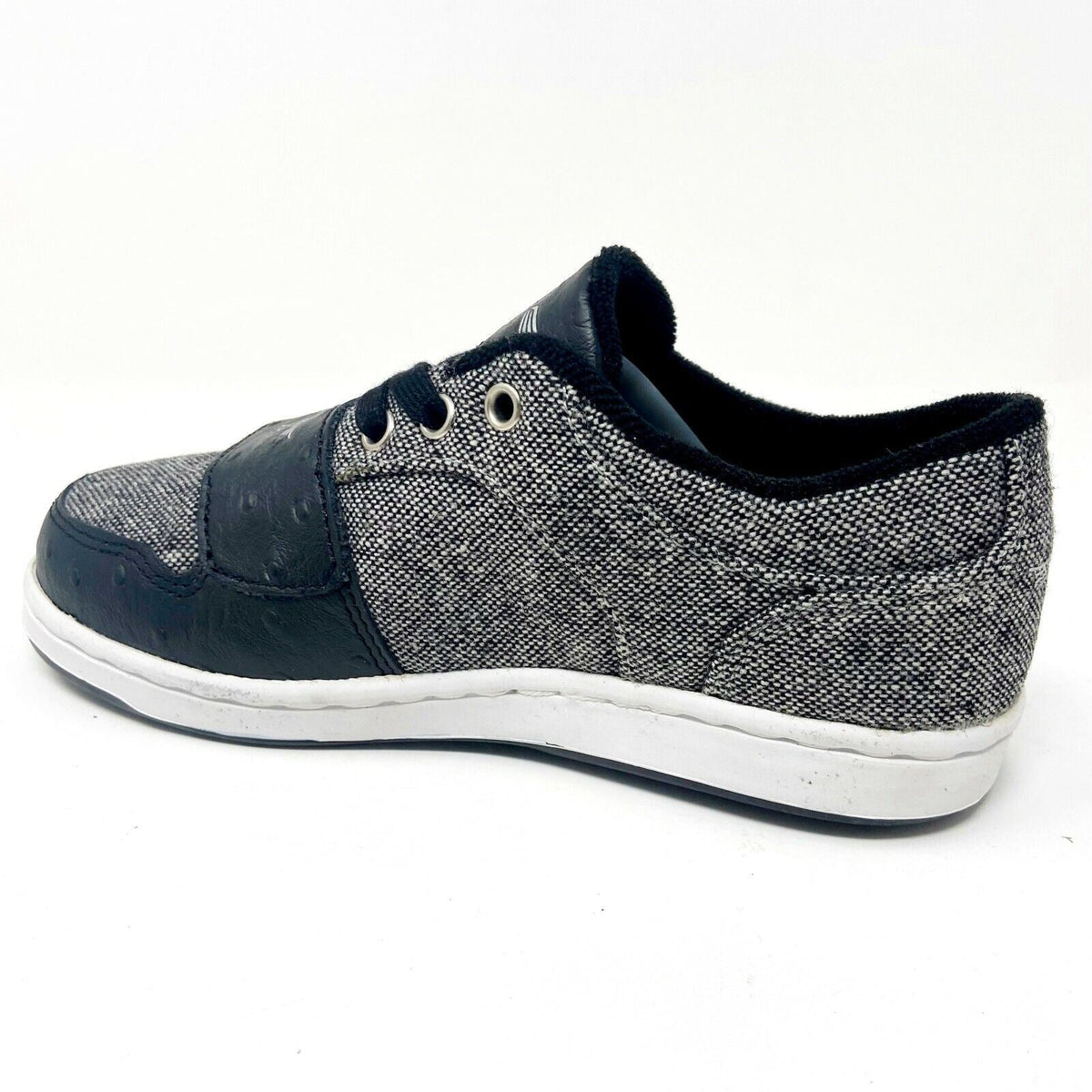 Creative Recreation Cesario Lo Black Tweed Black Ostrich Youth Kids Sneakers