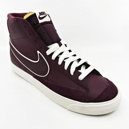 Nike Blazer Mid '77 PRM Night Maroon White Mens Sneakers