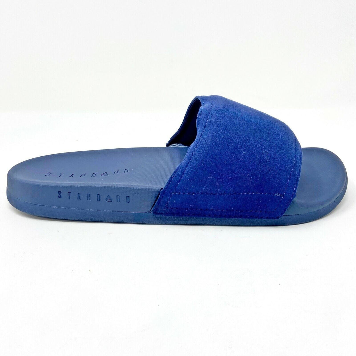 STNDRD Standard Los Angeles Monaco Suede Navy Blue Mens Slide Sandals