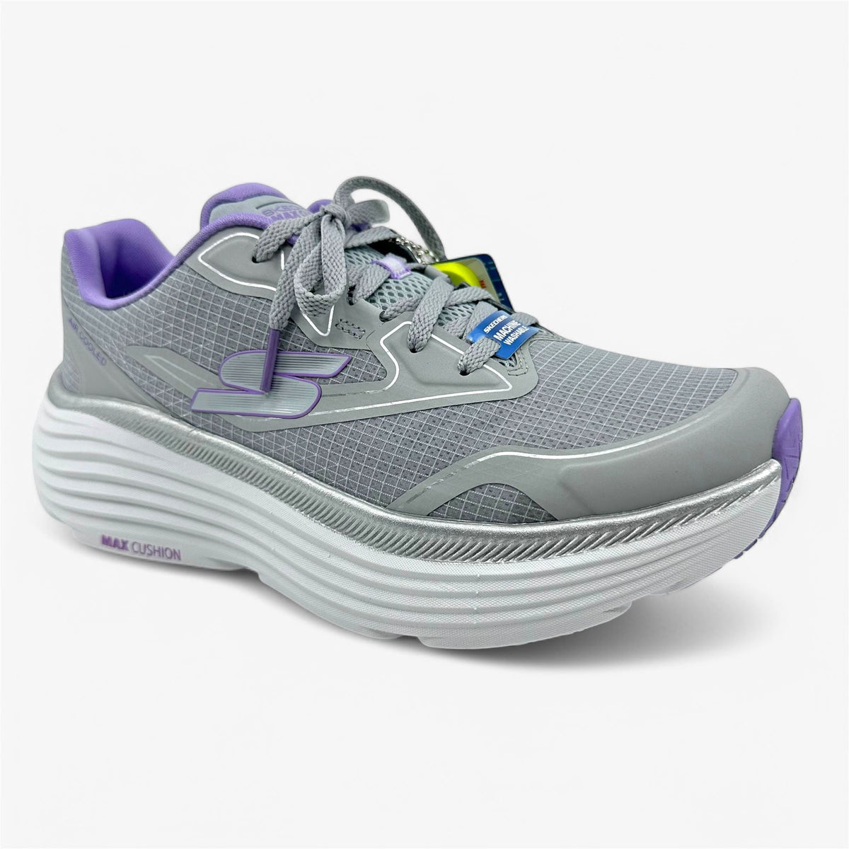 Skechers Max Cushioning Endevour Gray Lavender Womens Athletic Sneaker