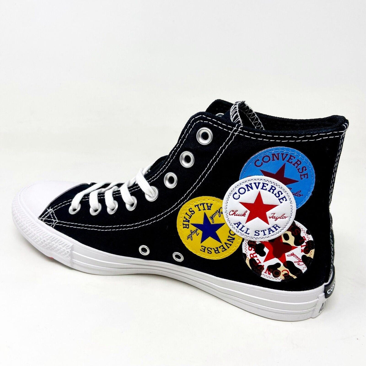Converse CTAS Hi Logo Play Black University Red Womens Sneakers 166734C