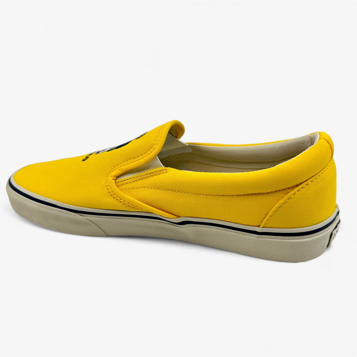Ralph Lauren Keaton Slip SK SPO Yellow White Mens Casual Bear Slip-On