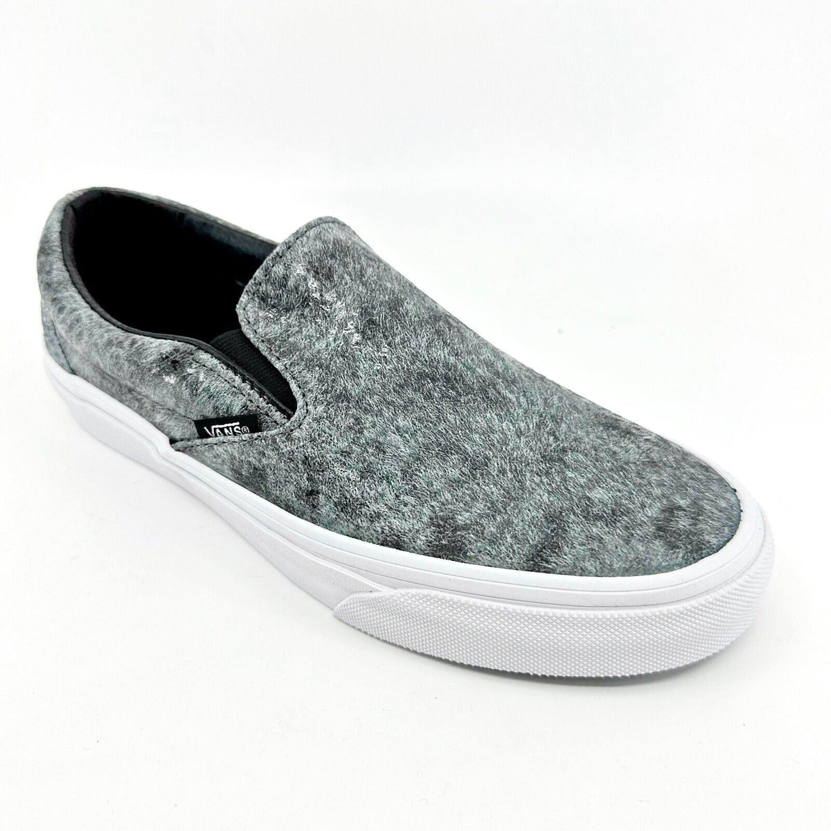 Vans Classic Slip On (Pebble Snake) Gray Black White Womens Casual Shoes