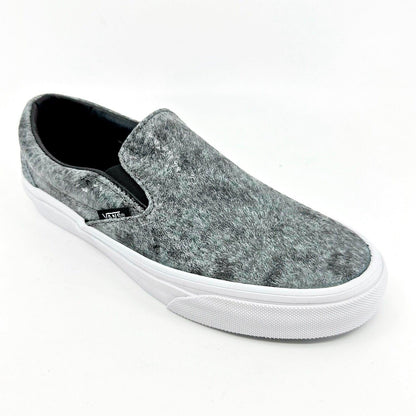 Vans Classic Slip On (Pebble Snake) Gray Black White Womens Casual Shoes