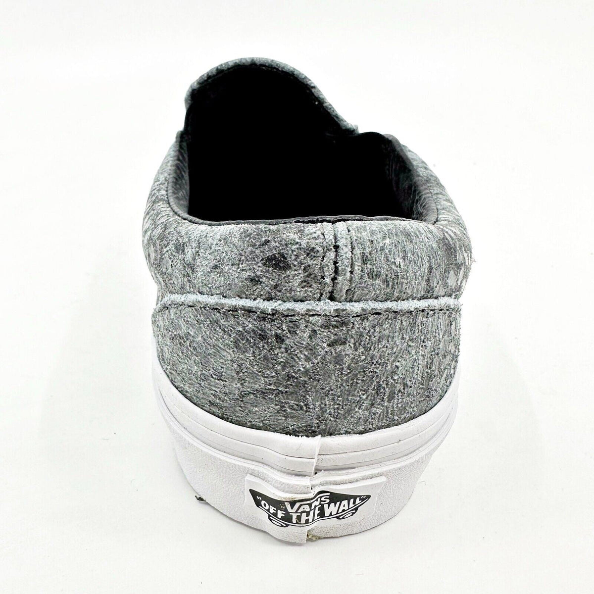 Vans Classic Slip On (Pebble Snake) Gray Black White Womens Casual Shoes