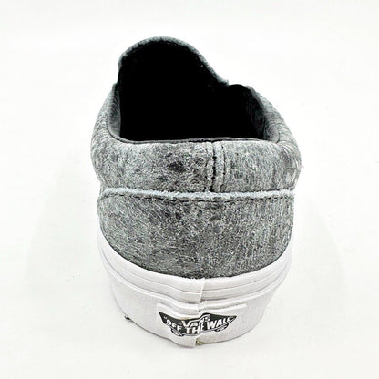 Vans Classic Slip On (Pebble Snake) Gray Black White Womens Casual Shoes