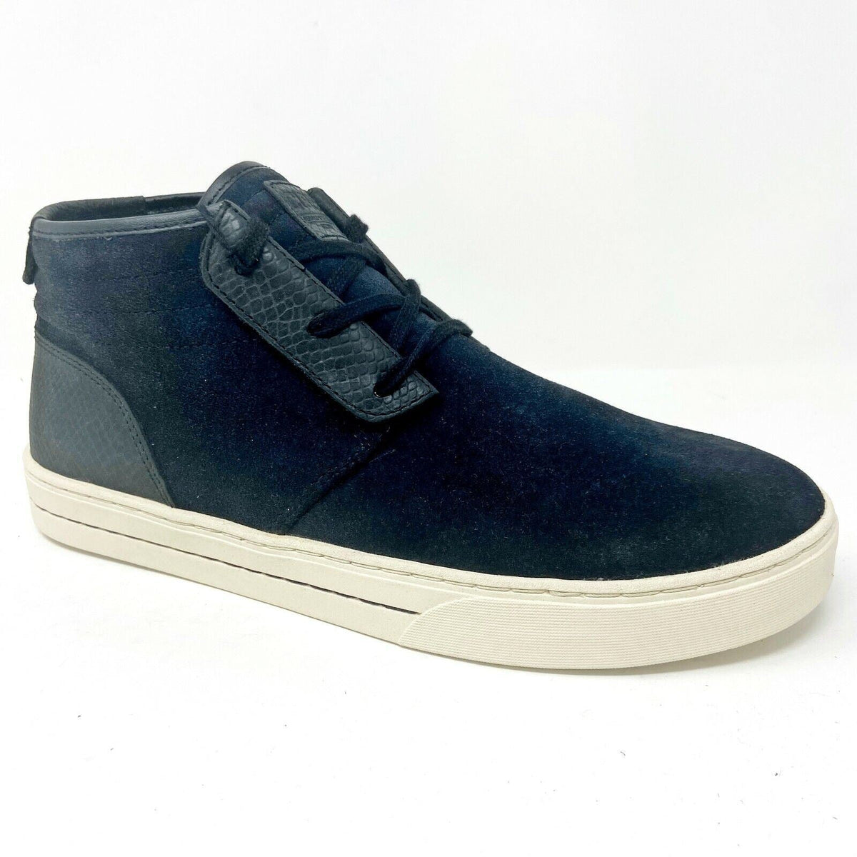 Clae McQueen Black Suede Mens Premium Mid Casual Sneakers