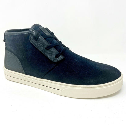 Clae McQueen Black Suede Mens Premium Mid Casual Sneakers