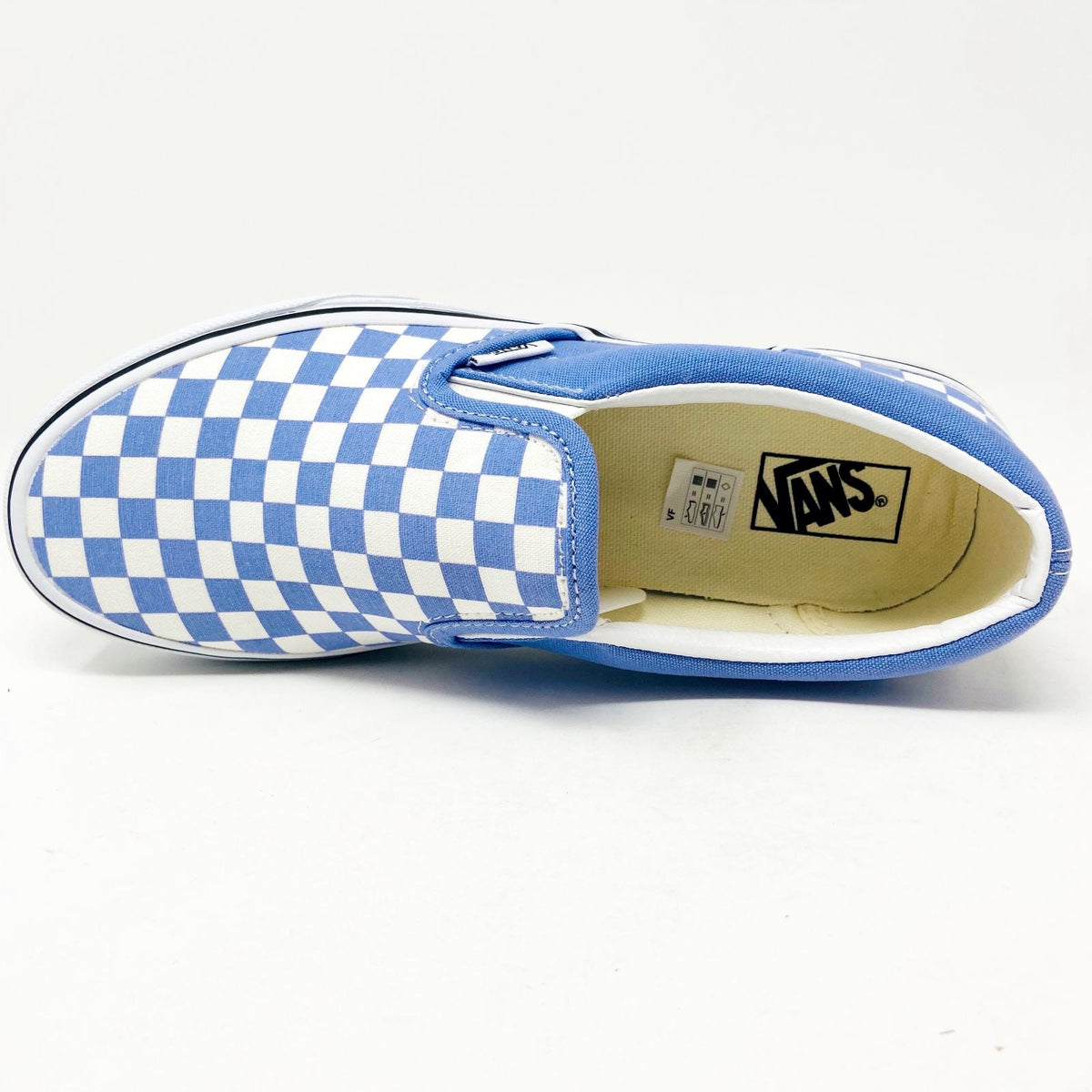 Vans Classic Slip On (Checkerboard) Pale Iris True White Youth Kids Shoes