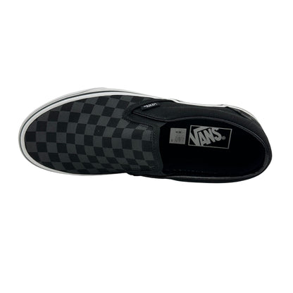 VANS Classic Slip On Checkerboard Black Womens Athletic Sneaker