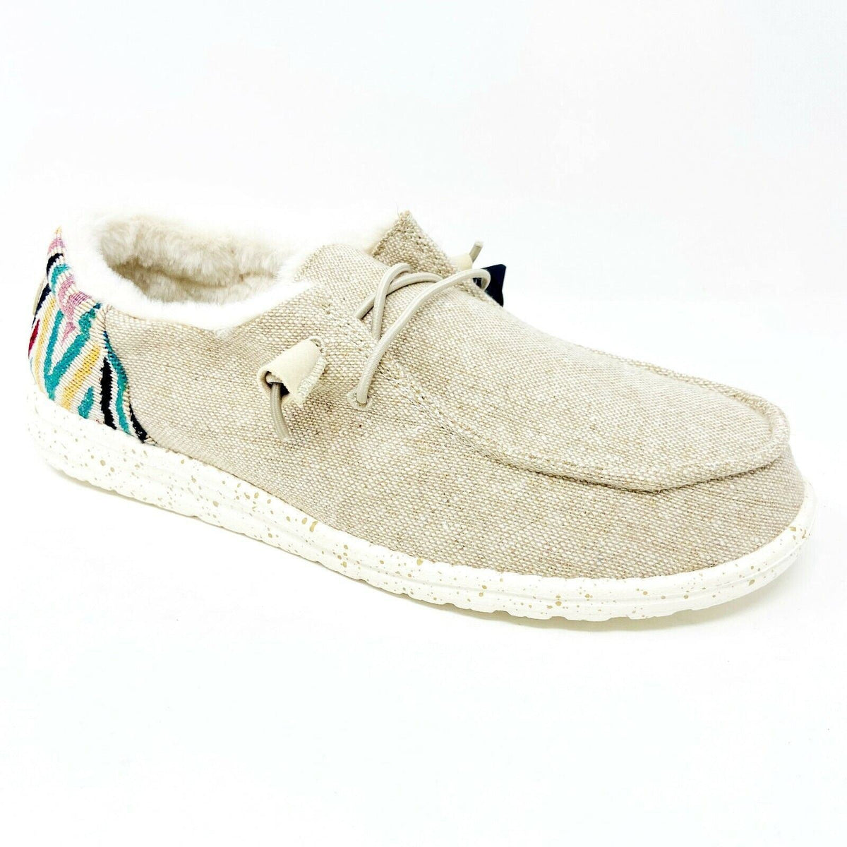 Hey Dude Womens Wendy Funk Wool Beige Size 11 Slip On Walking Comfort Shoes