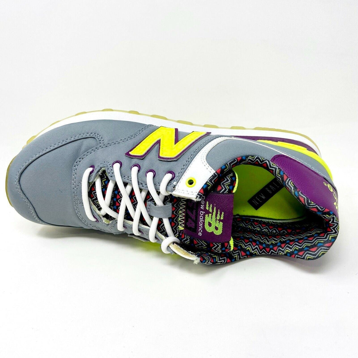 New Balance 574 Classic Street Beat Gray Purple Womens Casual Sneakers WL574SBF