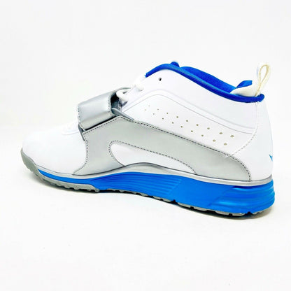 Nike Huarache Turf LAX Lacrosse White Blue Mens Size 8 Football Shoes 554869 140