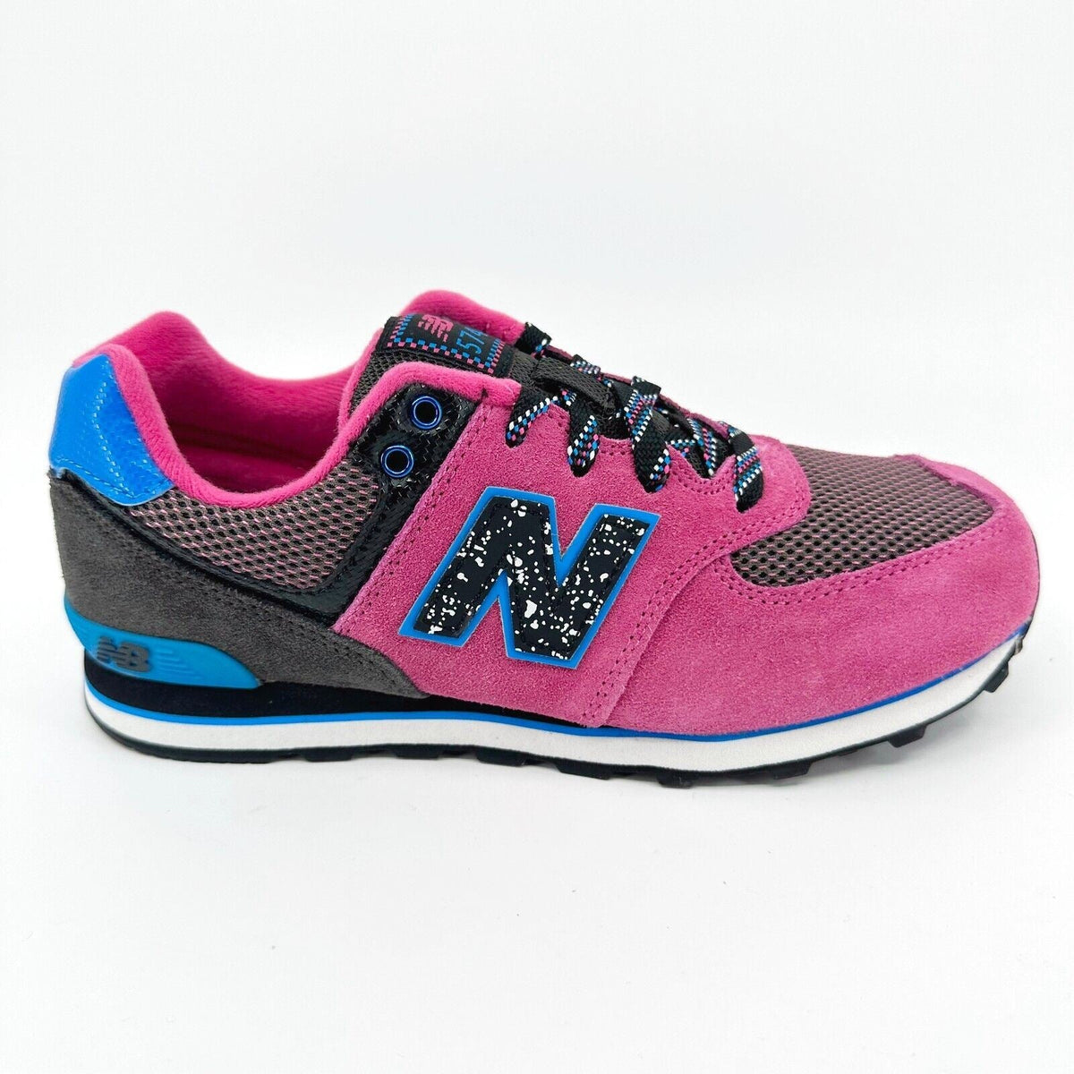 New Balance 574 Classics Pink Grey Blue Kids Running Sneakers KL57407P